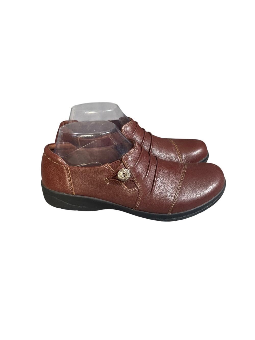 Clarks Collection Women’s Cheyn Misha Brown Leather Loafers Size-8.5M